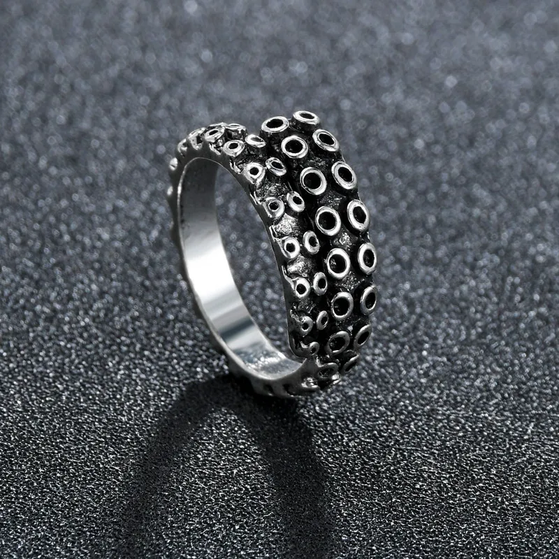 Gothic Rings For Women Men Silvery Color Sea Squid Octopus Ring Fashion Jewelry Vintage Rock Opened Size Anillos