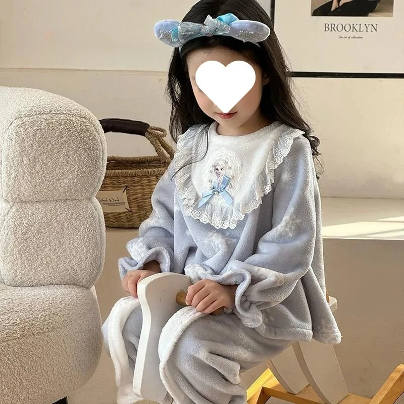 

2025 Elsa Pajama Set, Flannel Loungewear for Girls & Kids Frozen Themed Sleepwear