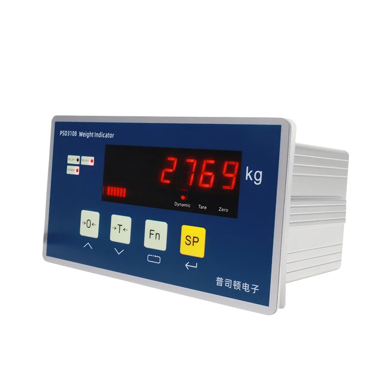 Przemysłowy kontroler wagowy z cyfrowym wyświetlaczem, alarmem przekaźnikowym, miernikiem i wyświetlaczem wagowym z komunikacją 485 do sterownika PLC.