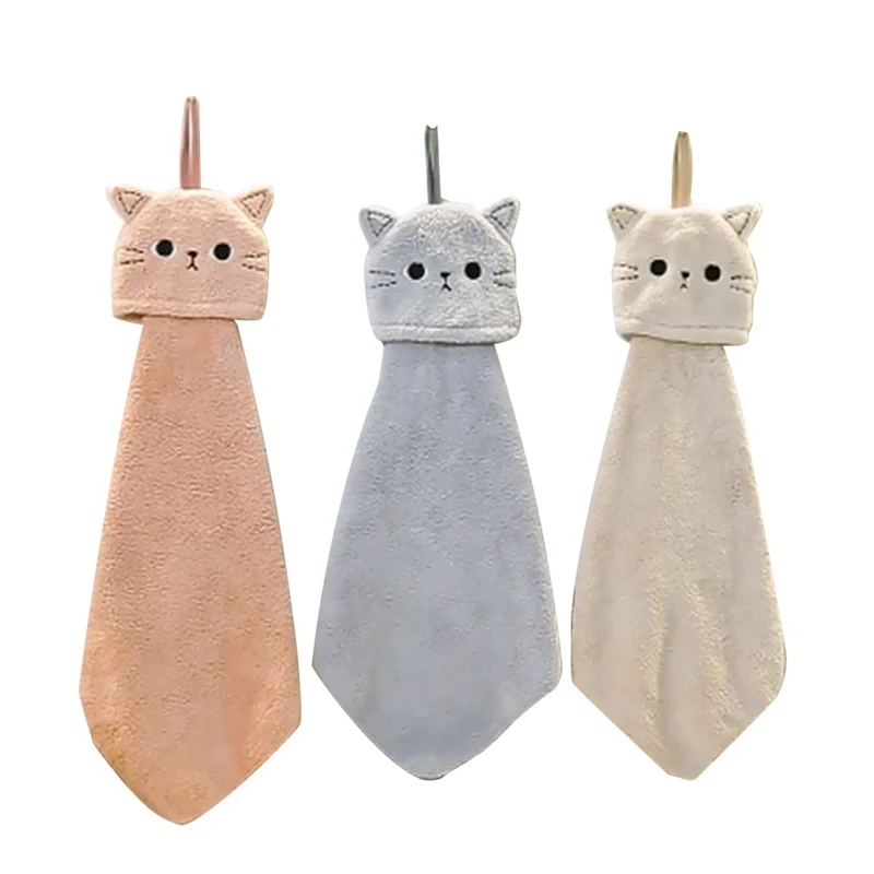 

Cute Hand Towels For Kids Women, Bathroom Towels With Hanging Loop, Hand Drying Towel Cats Print Animals, Fast Dry 30 X 30Cm