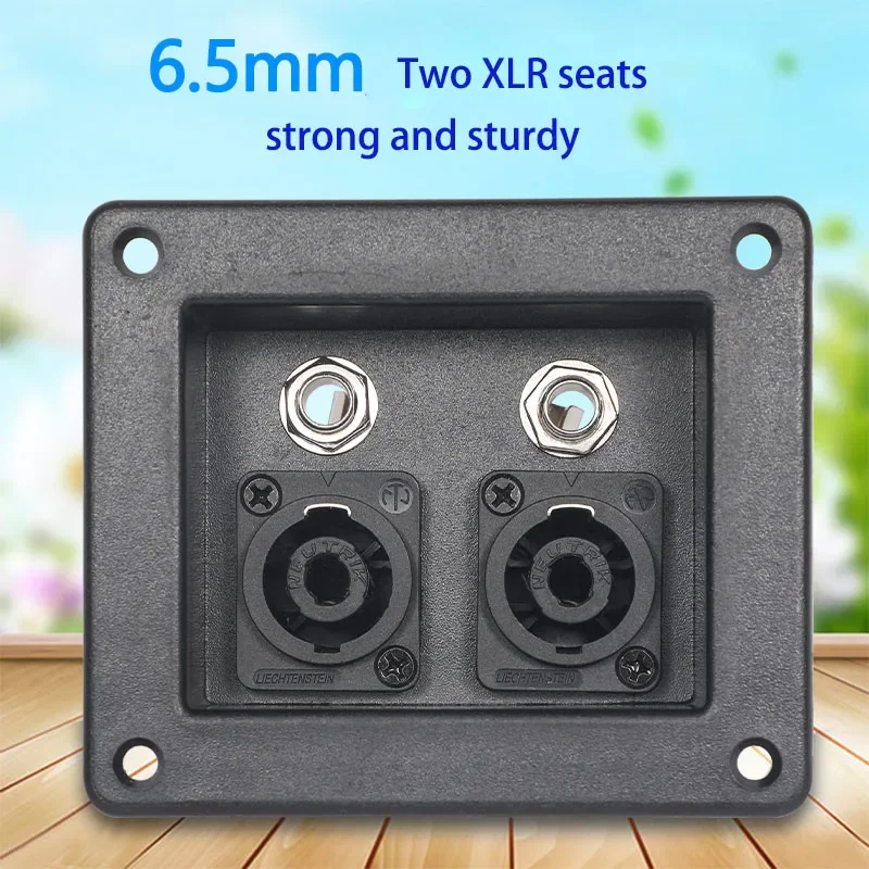 2 pcs Speaker junction box, audio speaker accessories, 6.5mm, two XLR seats, dual Euro four-core openings