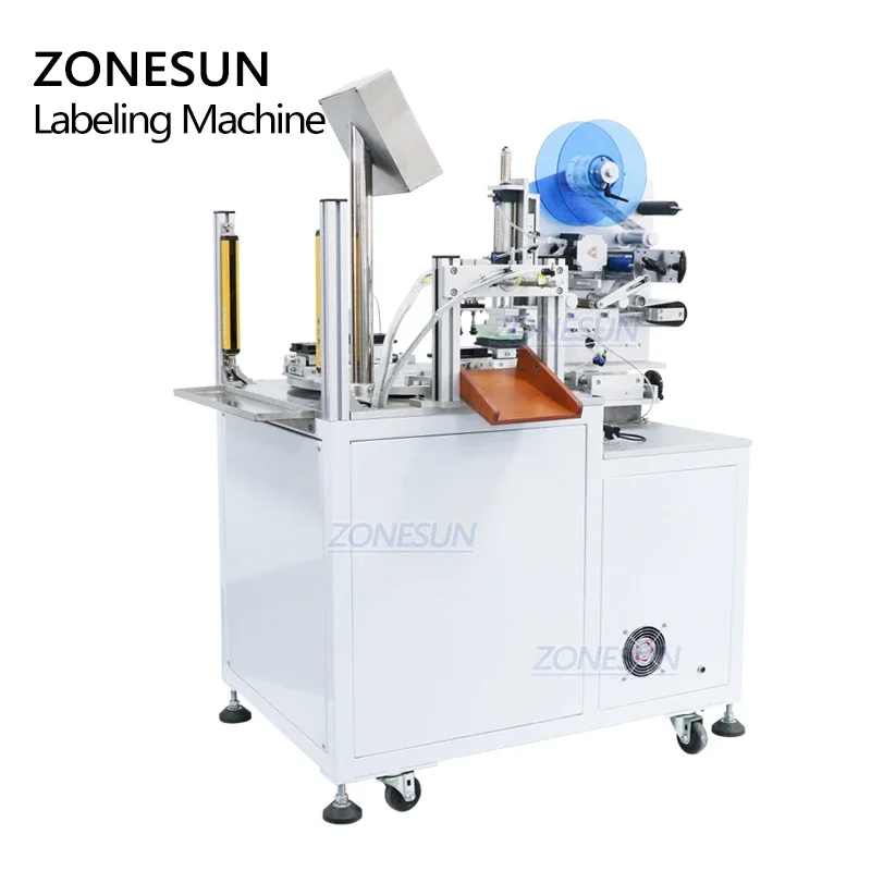 ZONESUN ZS-TB606 กึ่งอัตโนมัติราคาบรรจุภัณฑ์ฉลากสติกเกอร์เครื่องเครื่องจ่ายฉลาก Applicator โปร่งใส Benchtop