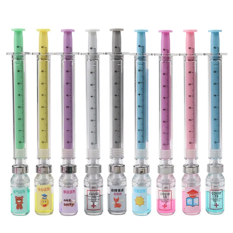 9Pcs Syringe Pens Creative-Fun Pen Novelty Medical Ballpoint Pens Nurse Doctor Pretend Play Party Supplies For Doctor Nurse