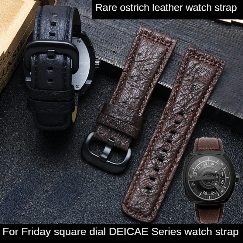 Genuine Leather Watch Band for Seven Fridaies Ostrich Leather Wrist Strap SF Egler Soft Comfortable Watch Band Accessories 28mm