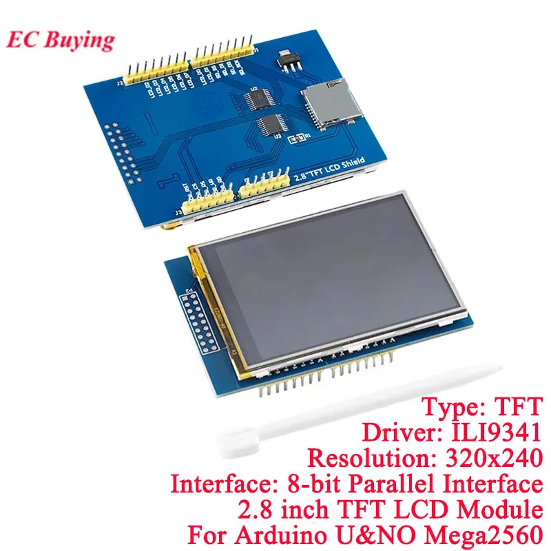 2.8 Inch 2.8'' TFT Color LCD Touch Screen Display Module 320*240 ILI9341 Driver For Arduino R3 Mega2560 Development Board