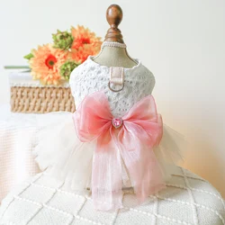 1PC Pet Clothing Dog Cat Spring/Summer Thin Wedding Dress Princess Dress Pulling Buckle Suitable for Small and Medium sized Dogs