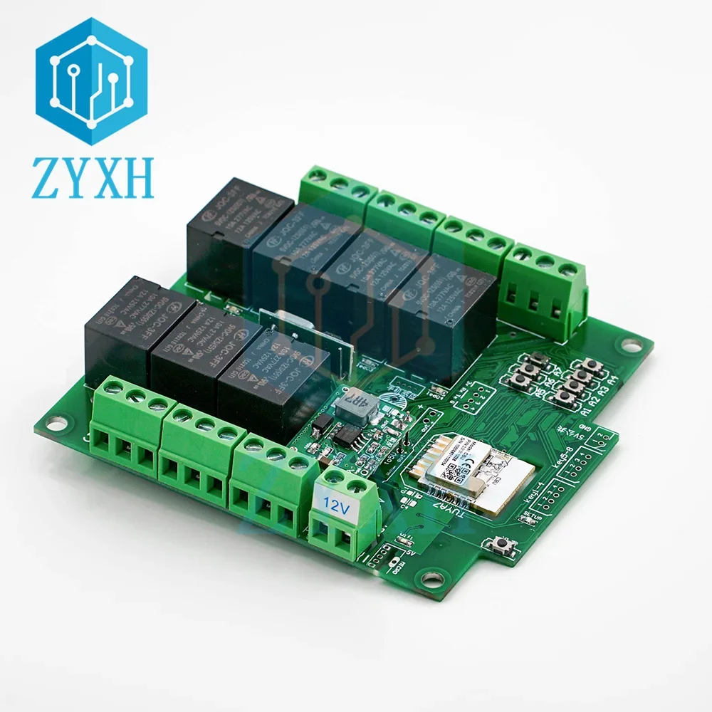 Tuya 7 Way WiFi Remote Control Relay Adapter Switch DC 7-27V AC 85-250V Jog Interlock Linkage 433mhz RF IoT Relay Module