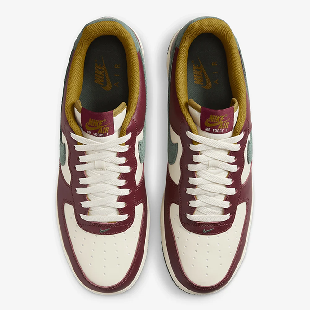 Nike Air Force 1 Low Dark Team أحمر عتيق أخضر مريح متعدد الاستخدامات منخفض الارتفاع أحذية رياضية للرجال HQ3612-113 أحذية متينة غير رسمية