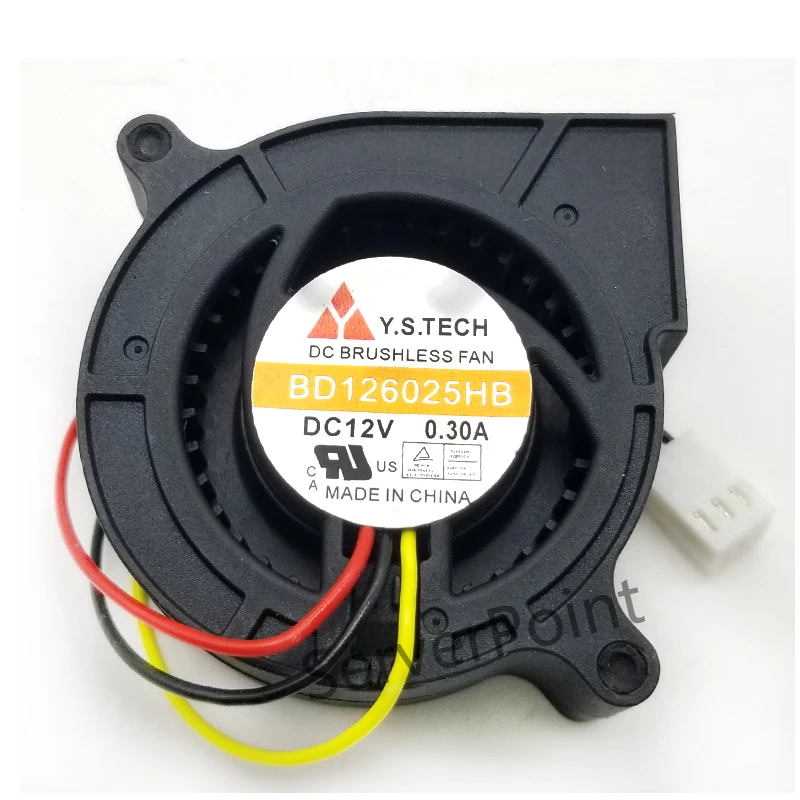 For Y.S TECH BD126025HB DC 12V 0.30A 60x60x25mm Server Cooler Fan