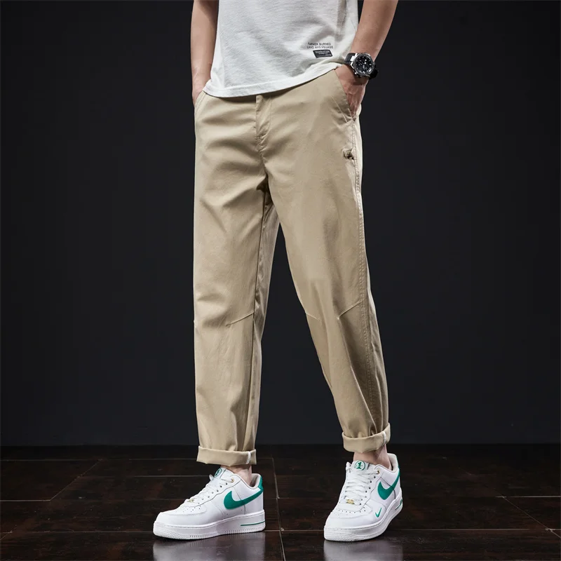 

Khaki American Casual Pants Straight Leg Loose Fit Spring Summer New Sle Faionable Workwear Long Trousers