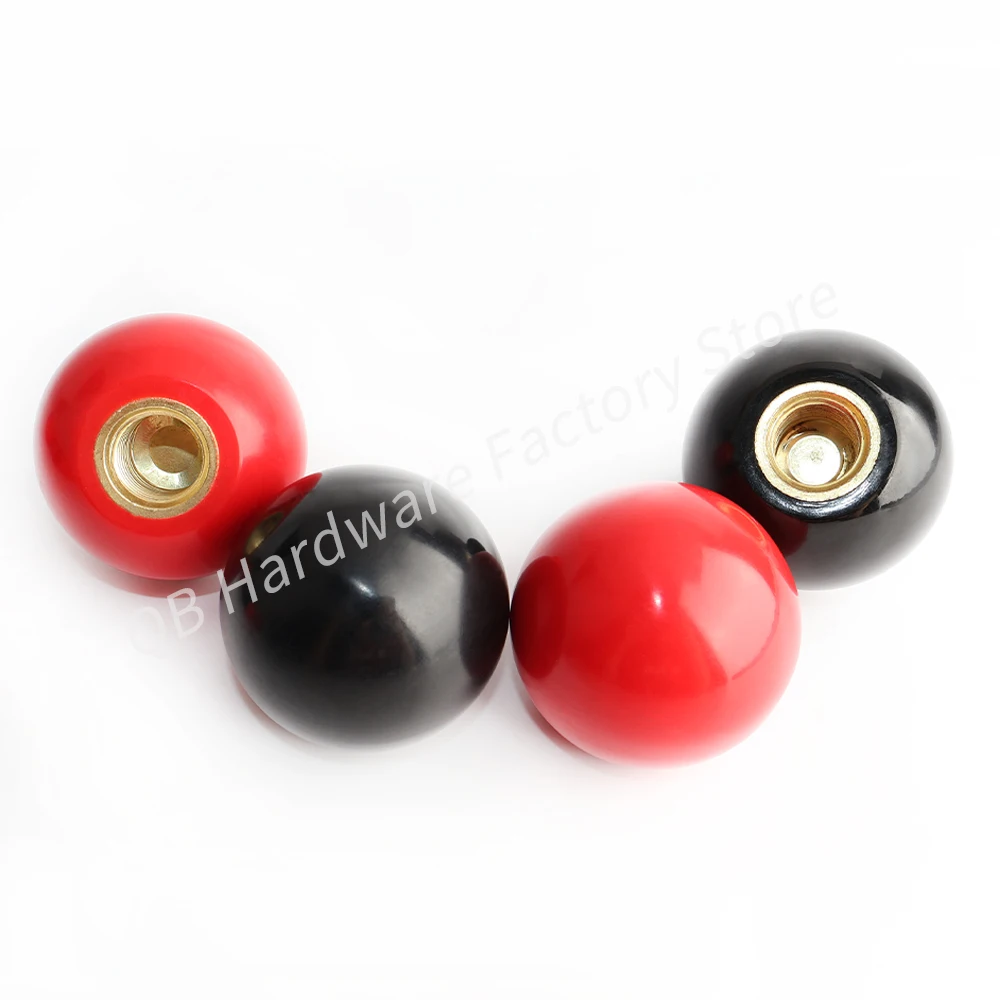 M4~M16 Black Red Resin Ball Phenolic Copper Core Handle Replacement Of Handles For Lever Knobs Furniture Or Machine Tools