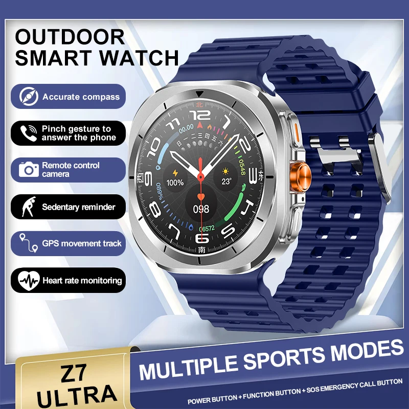 Deportes al aire libre Z7 Ultra reloj inteligente Bluetooth llamada monitoreo de salud GPS rastreador de seguimiento de movimiento pantalla HD de 1,46 pulgadas reloj inteligente