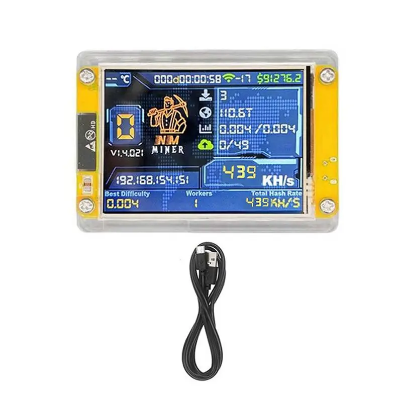 

Smart Display 2.8 Inch Bitcoin Crypto Solo Miner 439KH/S Nerdminer Upgraded Nmminer 439KH/S Harshrate-L94A