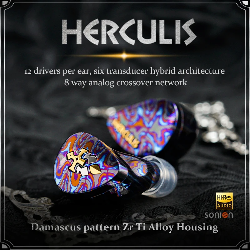 BGVP Herculis 12-Driver Hybrid HiFi IEMs Sonion BA+EST+DD+Bone Conduction 8-Way Crossover 7.3Ω Audiophile Flagship Earphones