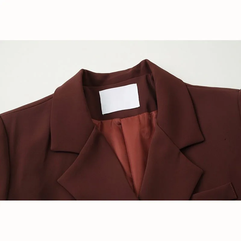 Red Thin Suit Jacket donna 2024 autunno Suit Collar manica lunga doppiopetto Casual Office Ladies blazer Coat Chaqueta Mujer