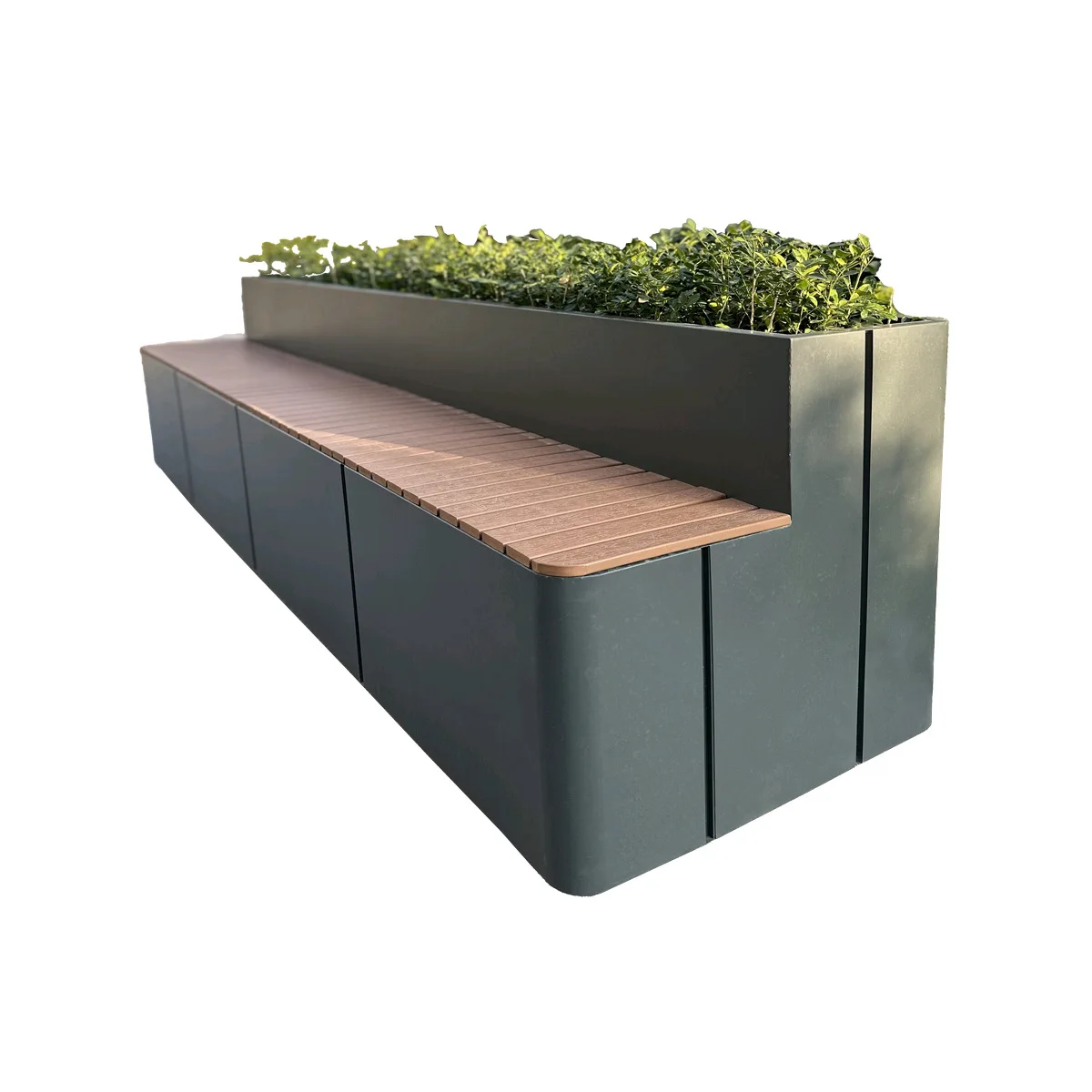 

Outdoor seat flower box combination garden landscape plastic wood seat creative shopping mall public rest waiting chair door