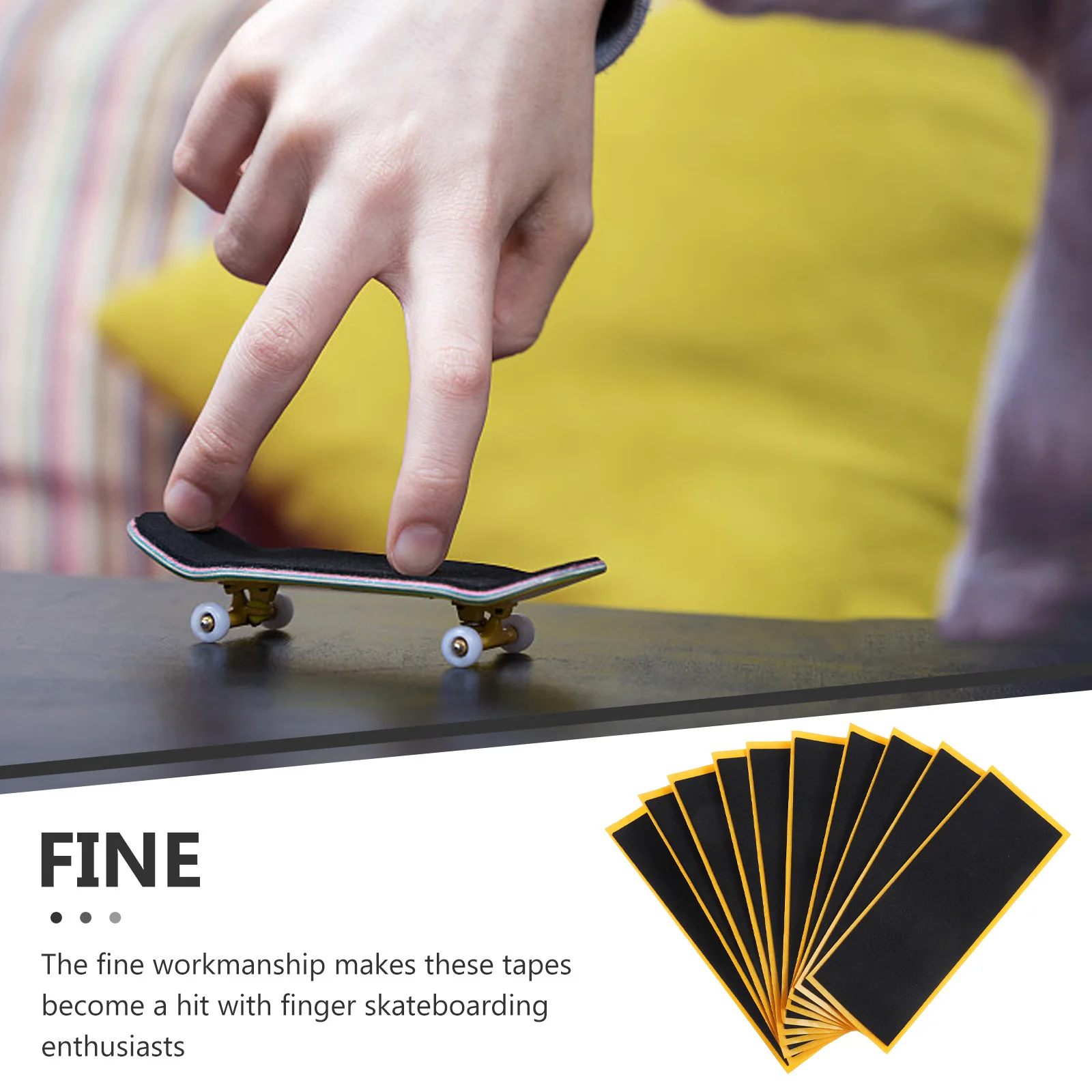 10pcs Fingerboard Grip Tape High Rebound Soft Nonslip Foam Mat For Finger Skateboard Accessories Durable Viscosity Foams Grip