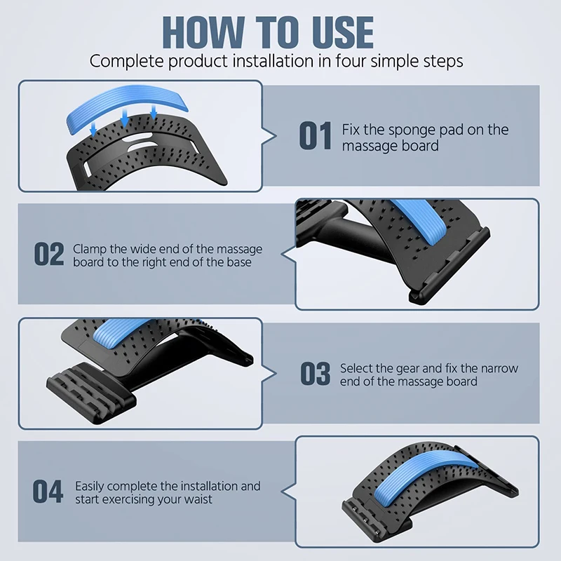 Multi layer lumbar support massager, suitable for exercise, yoga, and Pilates - universal ABS back stretcher to relieve lower an