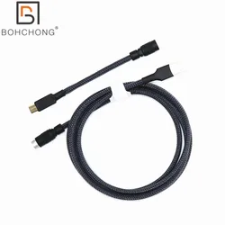 Custom Colorful YC8 Straight Double Layer Sleeved Mechanical Keyboard Cable USB to Type C Mini Micro Data Cables with Aviator