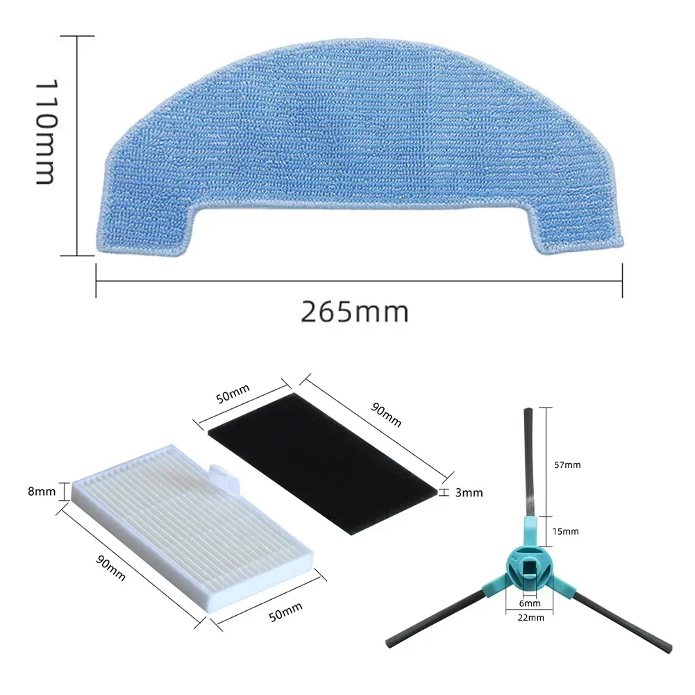 

Mop Cloth Replacement HEPA Filter Set High-Performance Accessories For Honor Choice S3 Efficient Vacuum Cleaner Parts As Shown