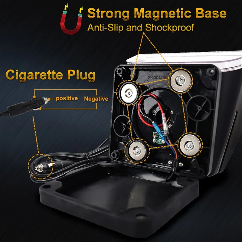 OVOVS 60 واط 360 درجة الدورية التحكم عن بعد البحث ضوء العمل مع قاعدة مغناطيسية LED أضواء البحث لحقل القارب المنزلي