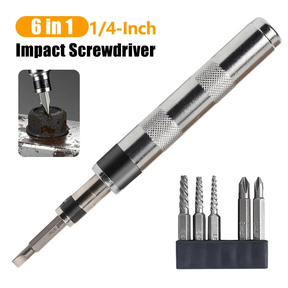 

6in1 1/4 inch Impact Screwdriver Impact Drive Rusted Stuck Broken Fasteners Remover Screwdriver Set with Complete Specifications