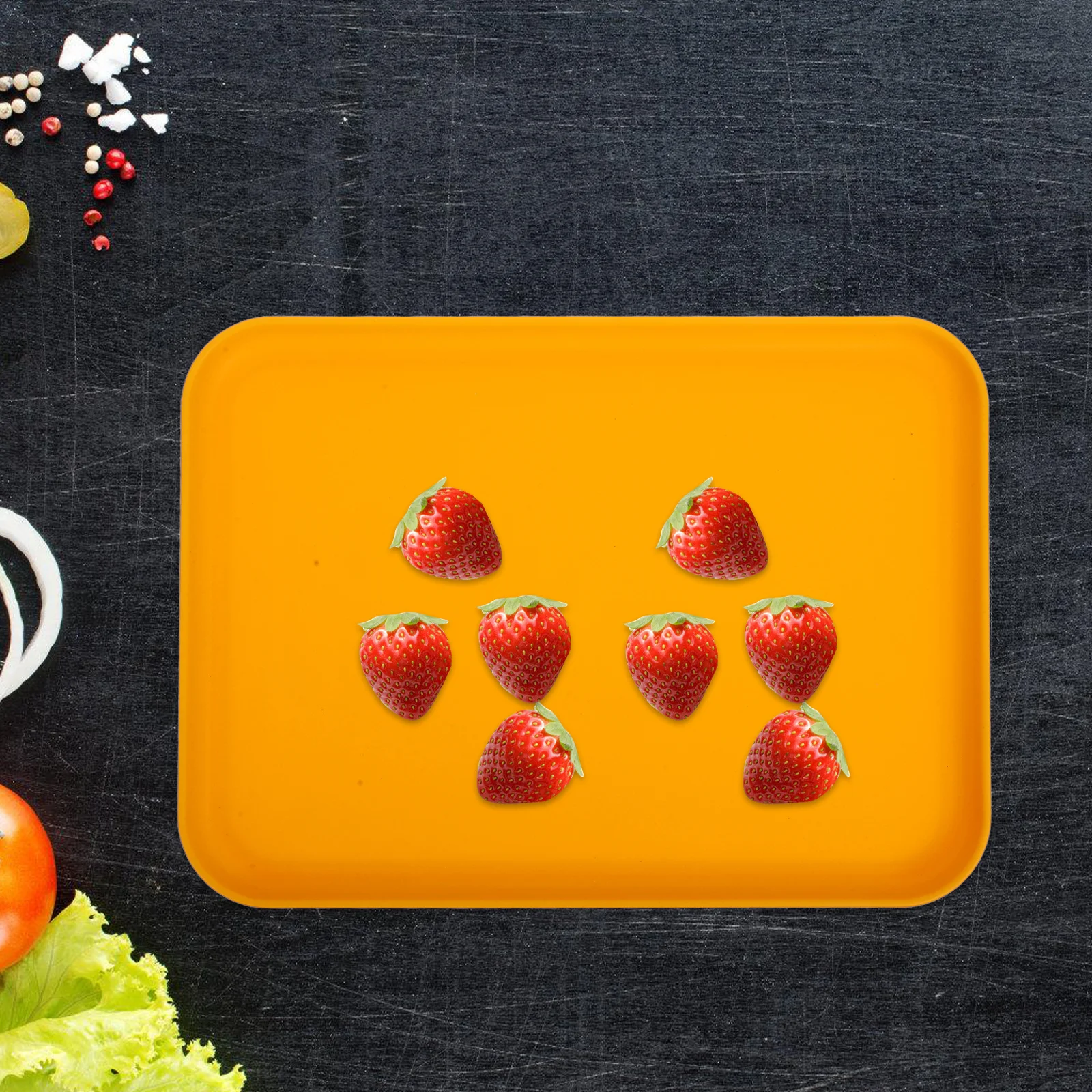 

Large Square Serving Plastic Storage Tray For Food Fruit Snacks Sushi Organization Household Coffee Tea Cup Tray