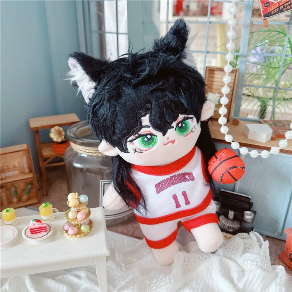 Three-piece Set Doll Basketball Uniform T-Shirt Pant 20cm Cotton Doll Clothes Red Mini Plush Doll Sports Clothes