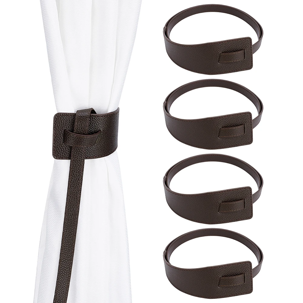 4Pcs Leather Curtain Tiebacks Window Treatment Holdbacks Decorative Curtain Straps Taping Outdoor Curtain Tiebacks for Home