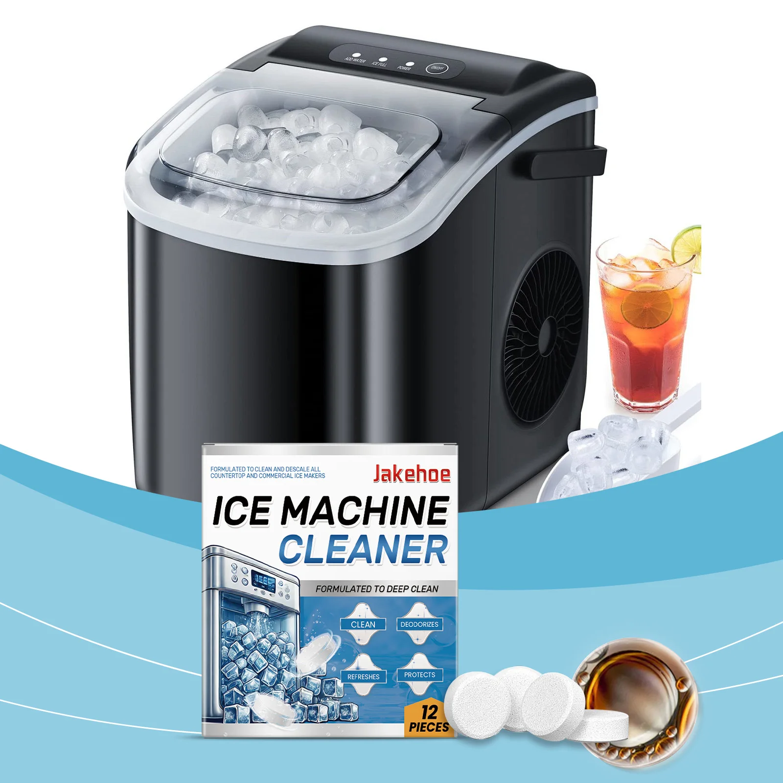

Ice Maker Cleaning Tablets Remove Dirts Stain Eliminates Bad Odor Descaling Anti Freezing Energy-Saving Defrosting Deicing Agent