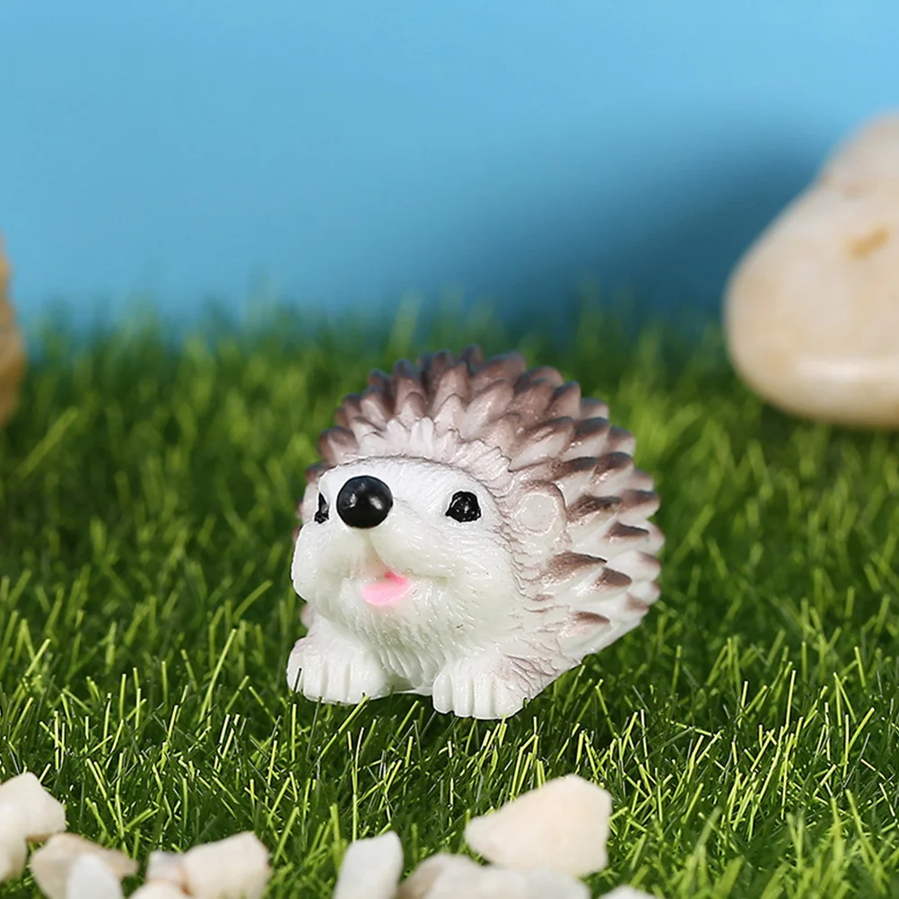 

18Pcs Miniature Hedgehog Resin Figurines Mini Animal Ornaments Miniature Moss Landscape Decoration Hedgehog Figurines