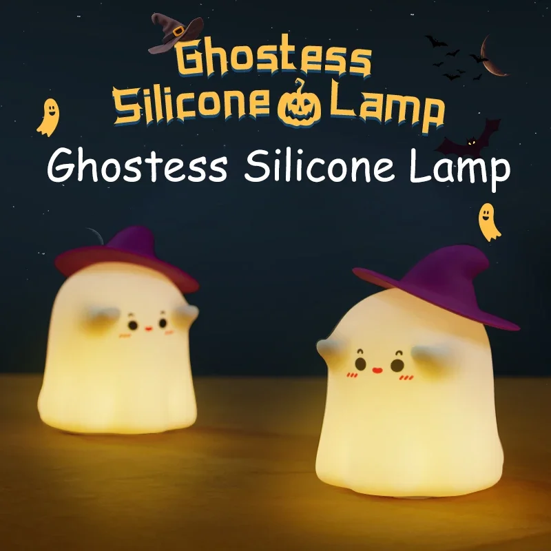 LED Night Light Cartoon Silicone Lamp for Kid Adult Touch Sensor Timing USB Rechargeable for Birthday Xmas Halloween Gift