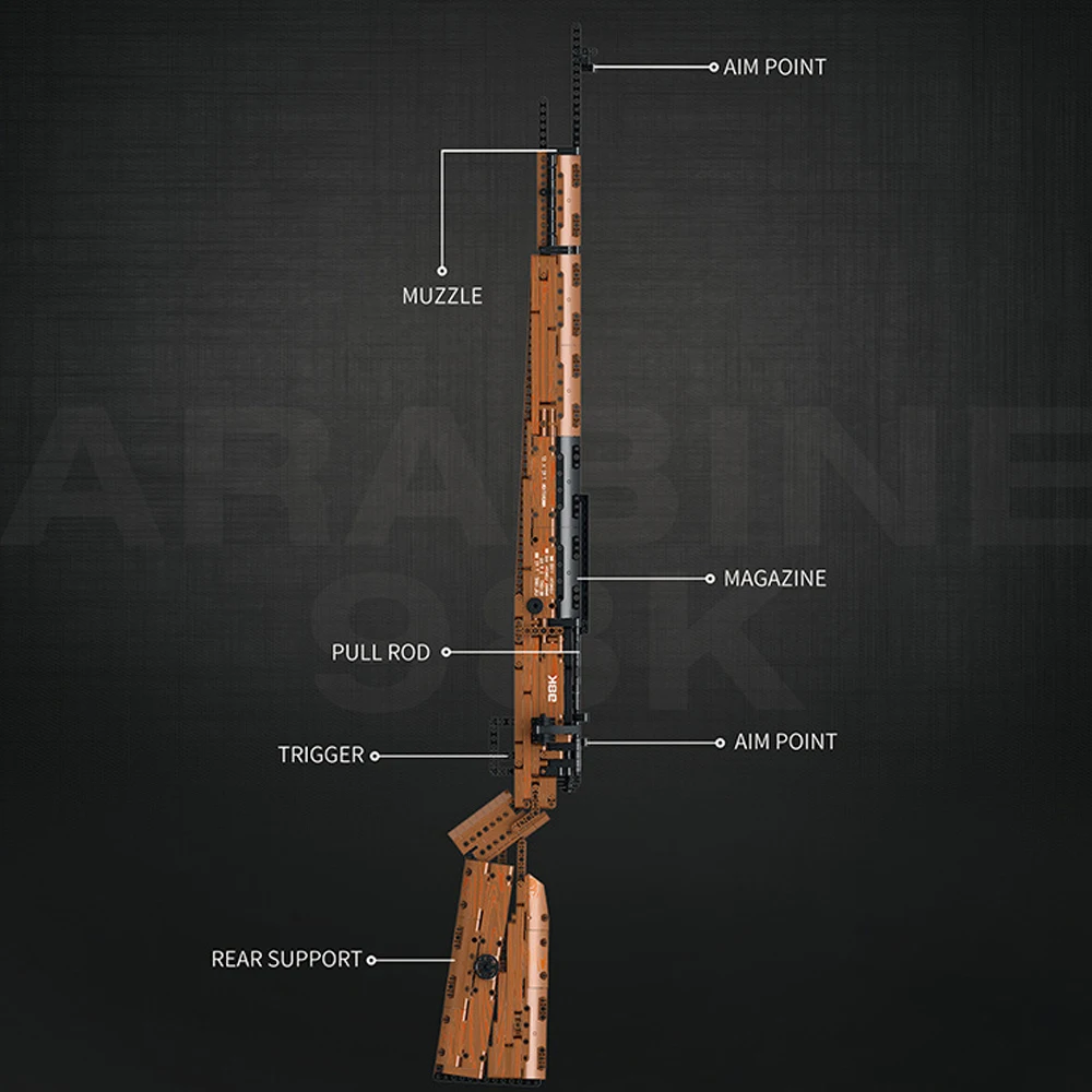 Mosquetón de armas de fuego técnico, Ideas de armas de 98K, diseño modular, modelo de bloques de construcción, juguete para regalo educativo, 1028 Uds.