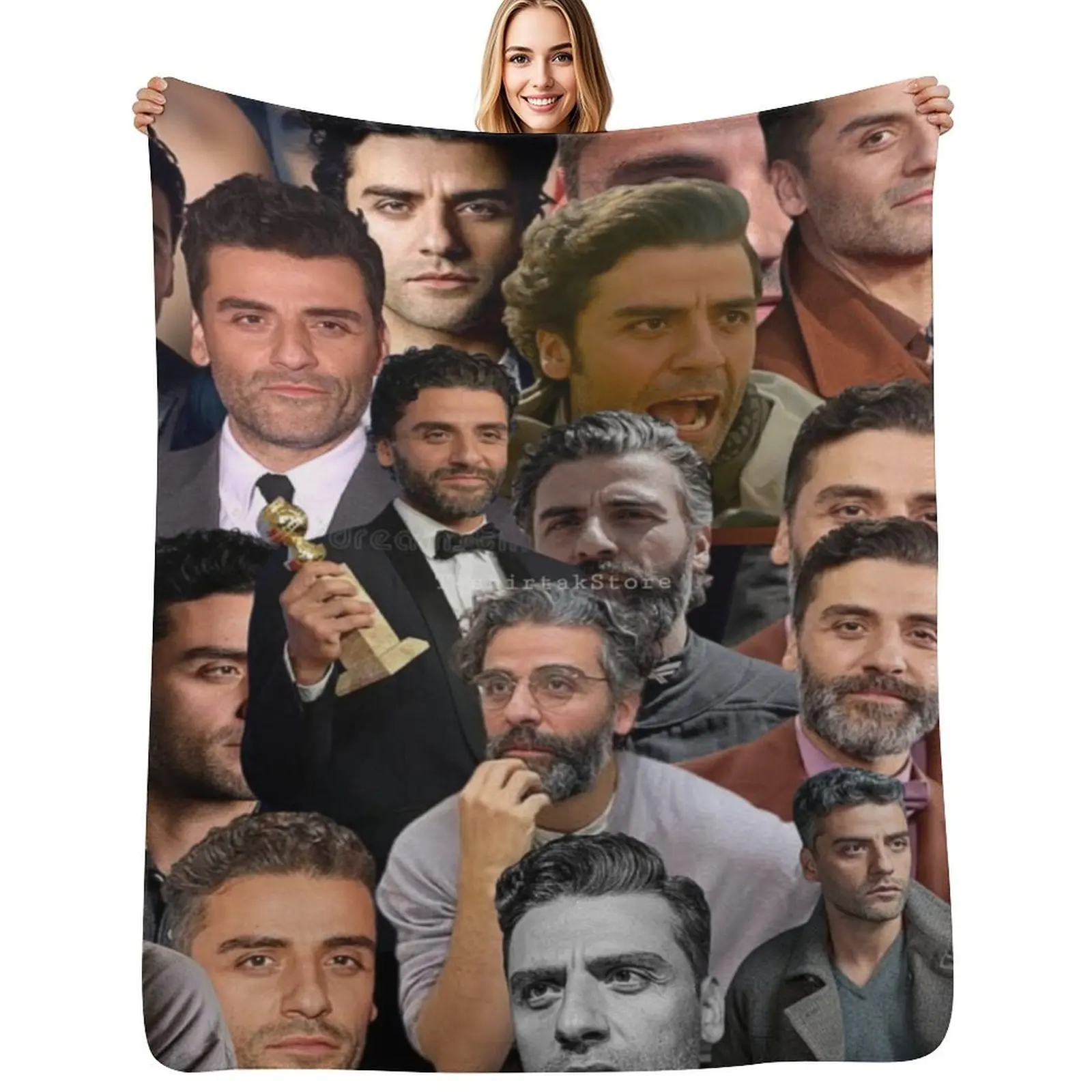

oscar isaac photo collage Throw Blanket Cozy Sofa Blanket for TV Watching Napping