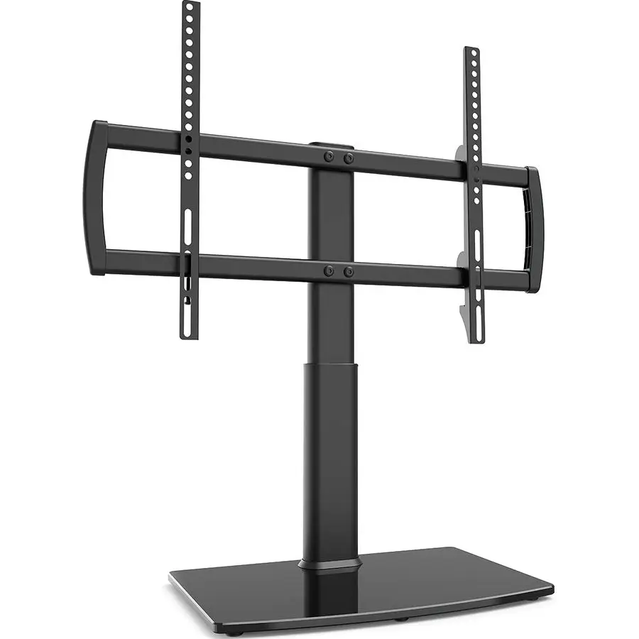 

Tabletop TV Stand with Wall Mount for 32 to 70 inch 4 Level Height Adjustable, Heavy Duty Tempered Glass Base, Holds up to 110lb
