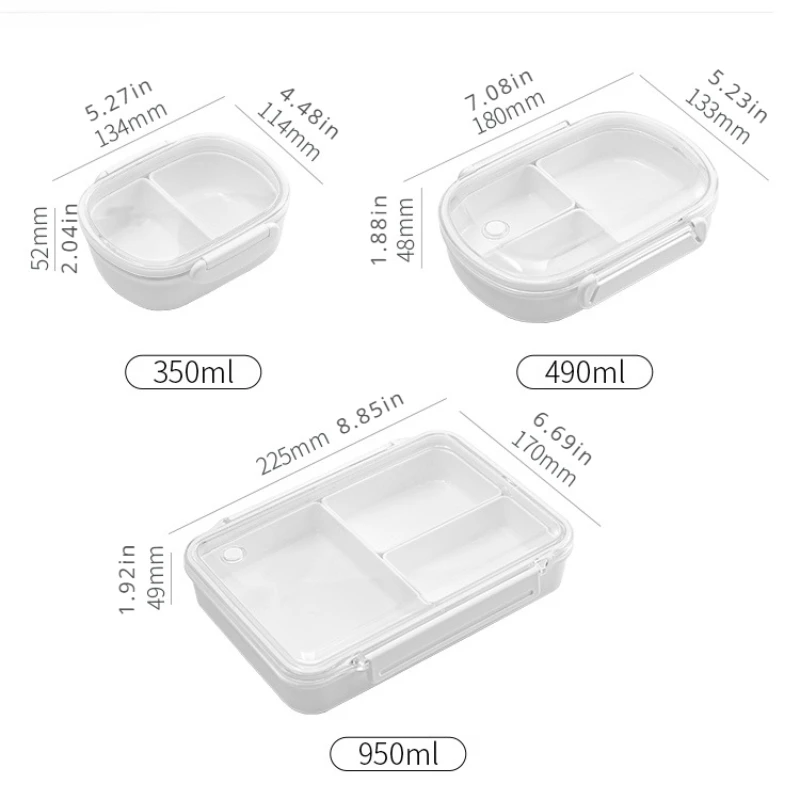 Bento Lunch Box Compartment Fruit Box Microwaveable Refrigeratable Portable Out of The Fresh Box Students Work Sealed Lunch Box