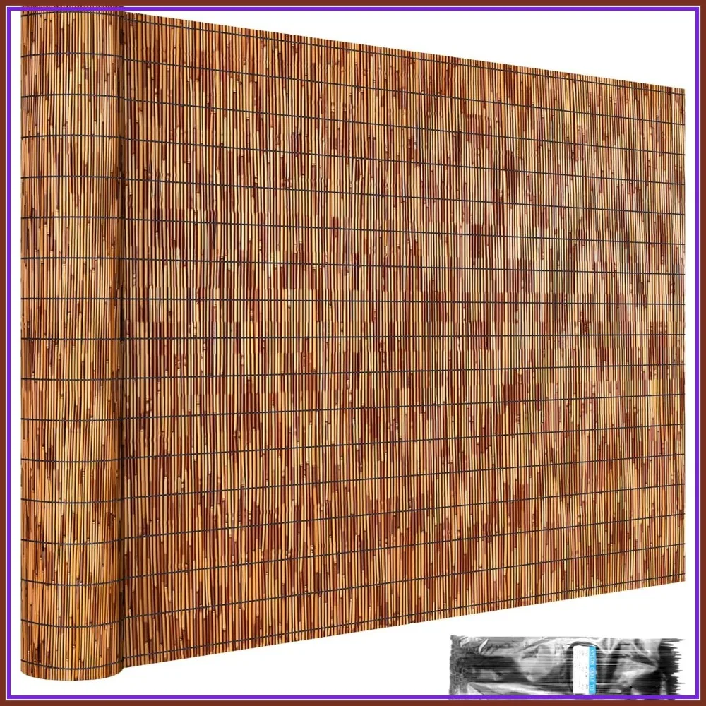 4ft High Reed Fencing Roll 16.4ft Privacy Screen for Balcony Patio Garden Backyard Brown