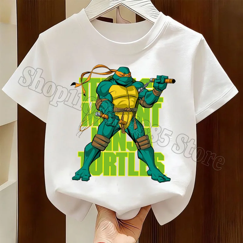 Teenage Mutant Ninjas Turtles T-shirt Kids Anime Cotton Tees Boy Summer Tops Fashion Short Sleeve Children Clothes Birthday Gift