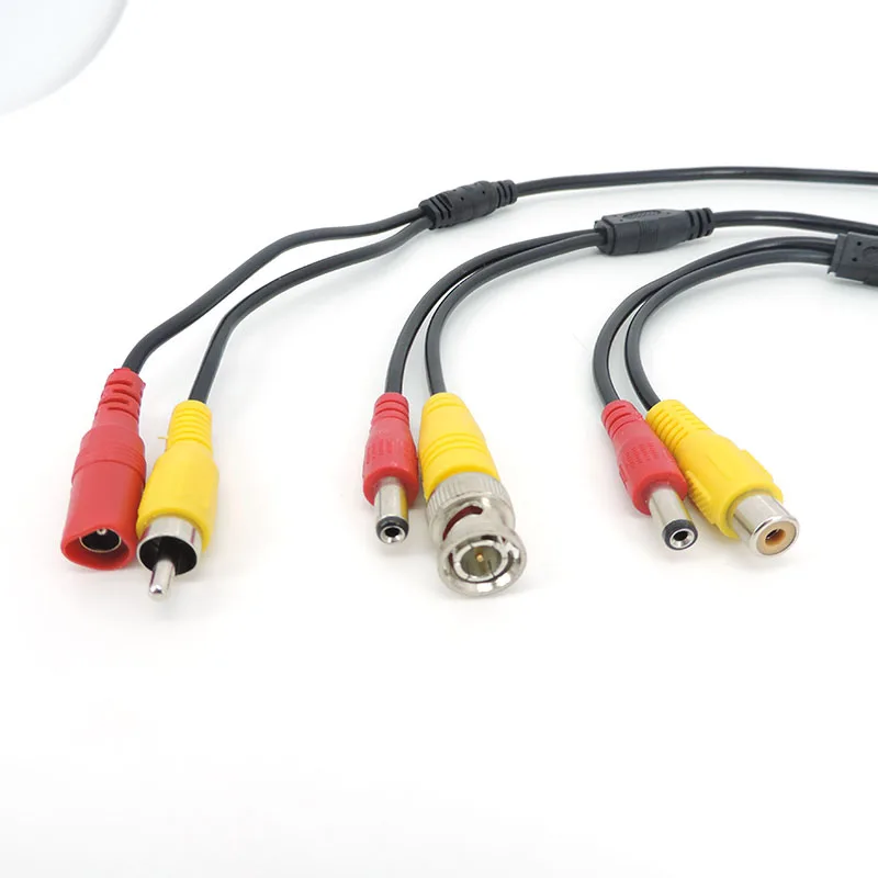Aviation Head M12 4Pin Male Female to BNC DC RCA Male Female Extension Connector Cable Adapter for CCTV Camera Security E1