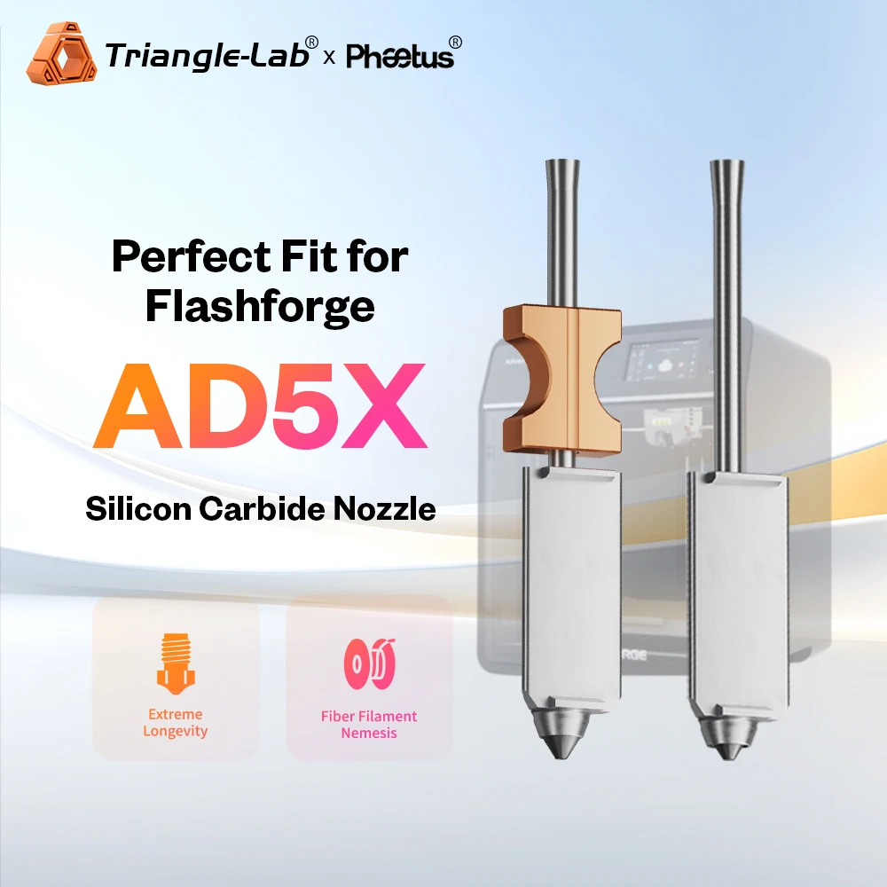 فوهة كربيد السيليكون Trianglelab Phaetus مناسبة تمامًا لفوهة Flashforge AD5X ترقية مزاج الطباعة 300 ℃ #1
