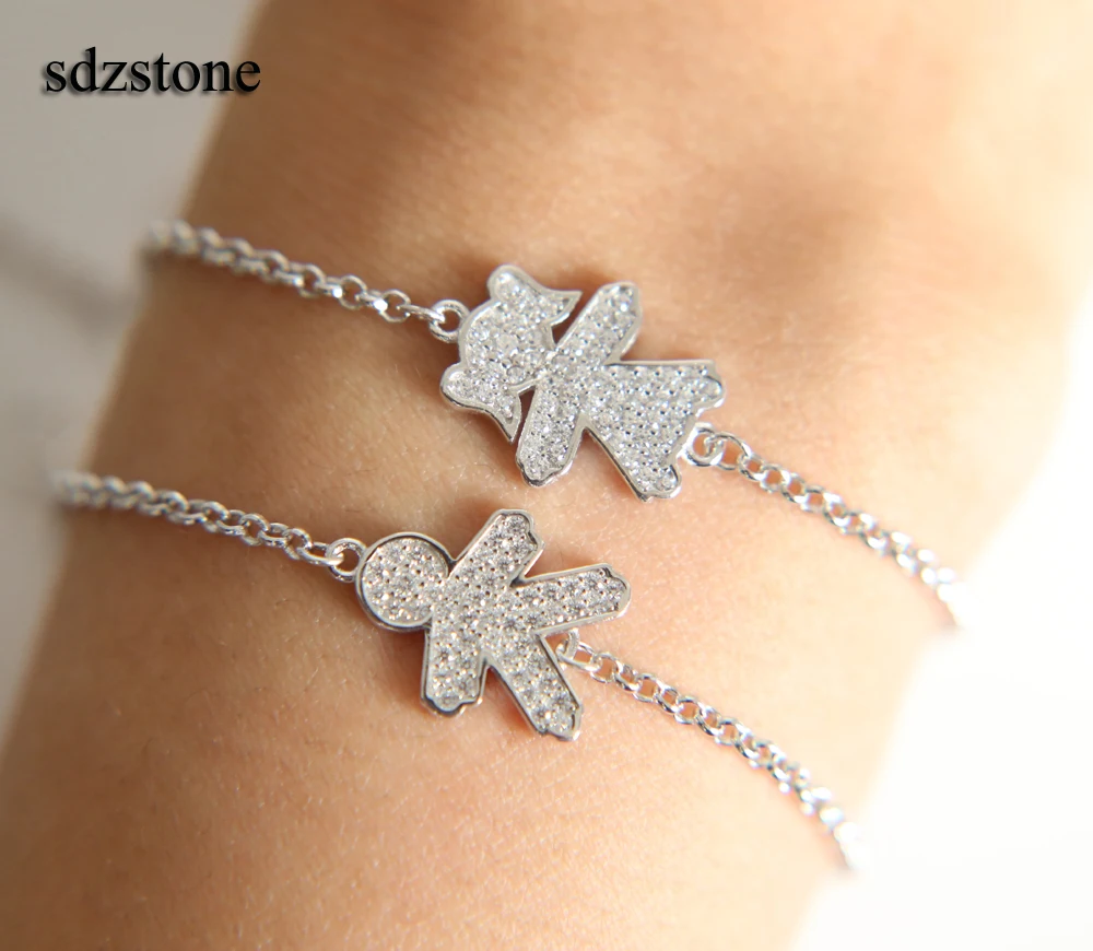 NEW Jewelry Hot 100% 925 Sterling Silver Boy And Girl Silver Chain stamp 925 bracelet for men women