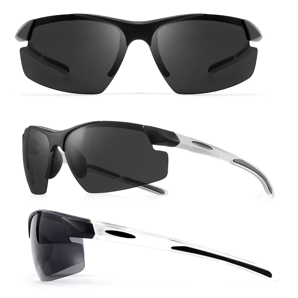 CRIXALIS Quadratische Halbrahmen-Sonnenbrille für Herren, Modetrend, Radfahren, Sonnenbrille, Brille, Herren, Outdoor-Sport, Schattierungen, Damen, UV400 – Detail 4