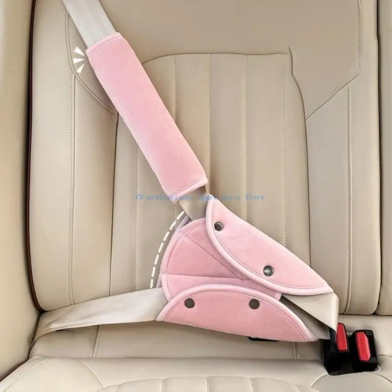 41XA Children Safety Belt Covers Shoulder Pads Prevent Neck Strangulation with Soft Plush Materials for Comfortable Car Rides