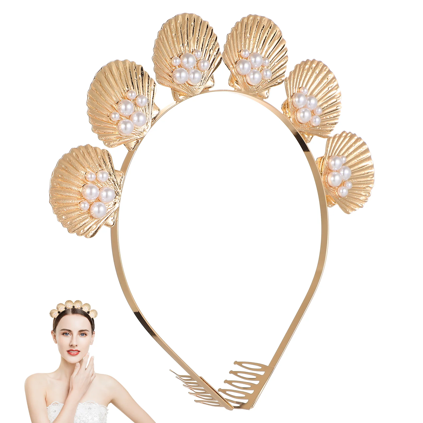 

Fashion Headdress Alloy Shell Headband Party Headwear Stylish Hair Decoration hair hoops girl hair hoop