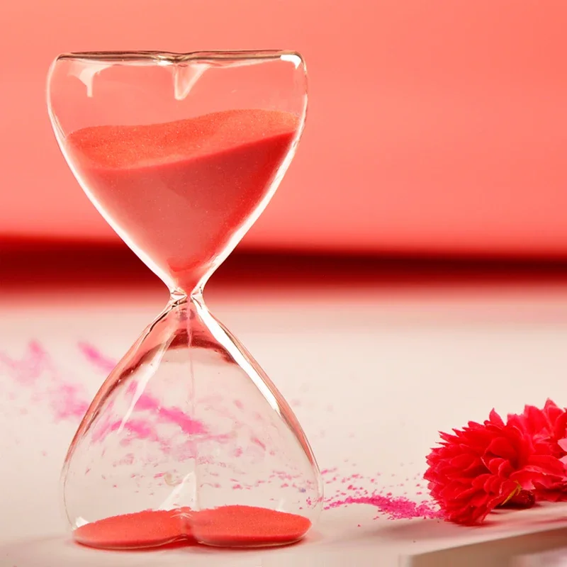 Exquisite and beautiful love shape time hourglass 15 minutes calculator Creative gift gift for girlfriend