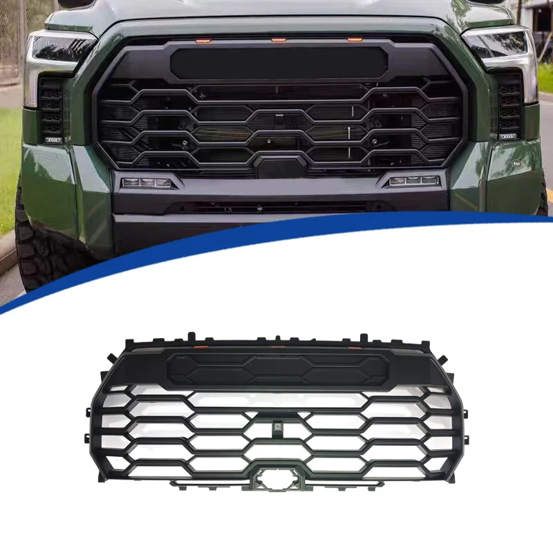 LED Front Grills Bumper Mesh Cover For Toyota Tundra 2022 2023 2024 Modified Car Grille Mask Radiator