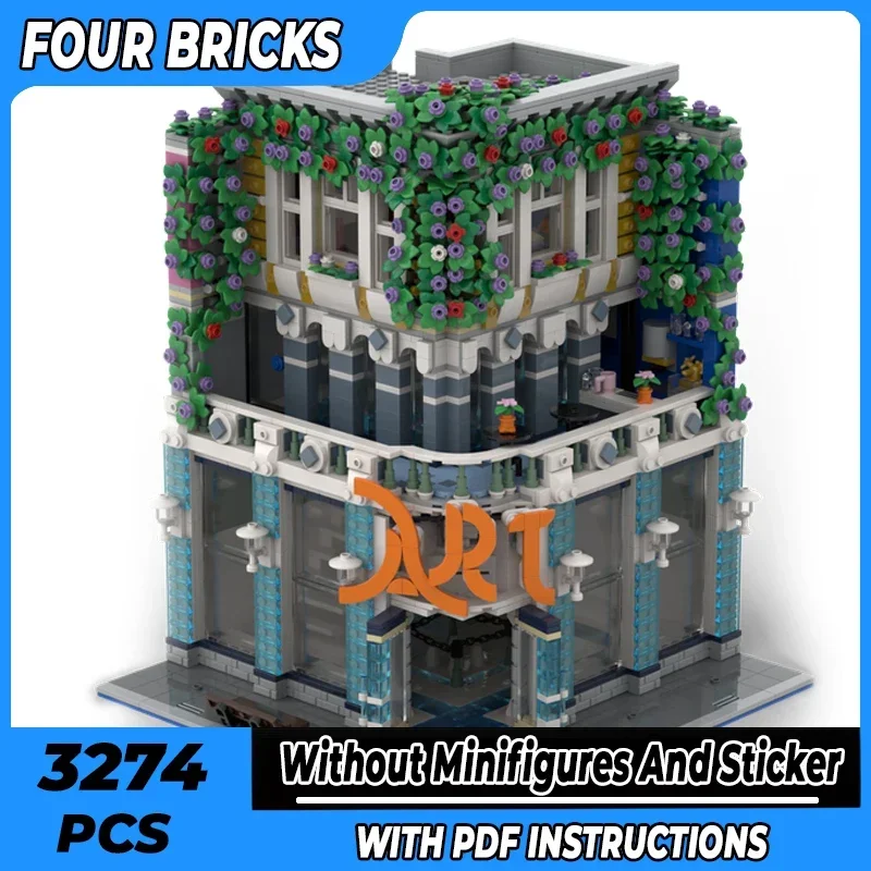 Moc Building Bricks Street View Model City Corner Art Gallery Technology Modular Block Gifts Toys For Children DIY Sets Assembly