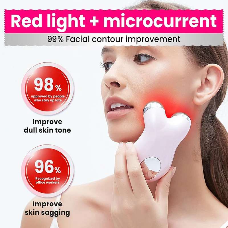 Microcurrent Facial Device,Latest Red Light Technology,Facial Wrinkle Equipment,Smart Photon Micro-Current Device to Lift Face