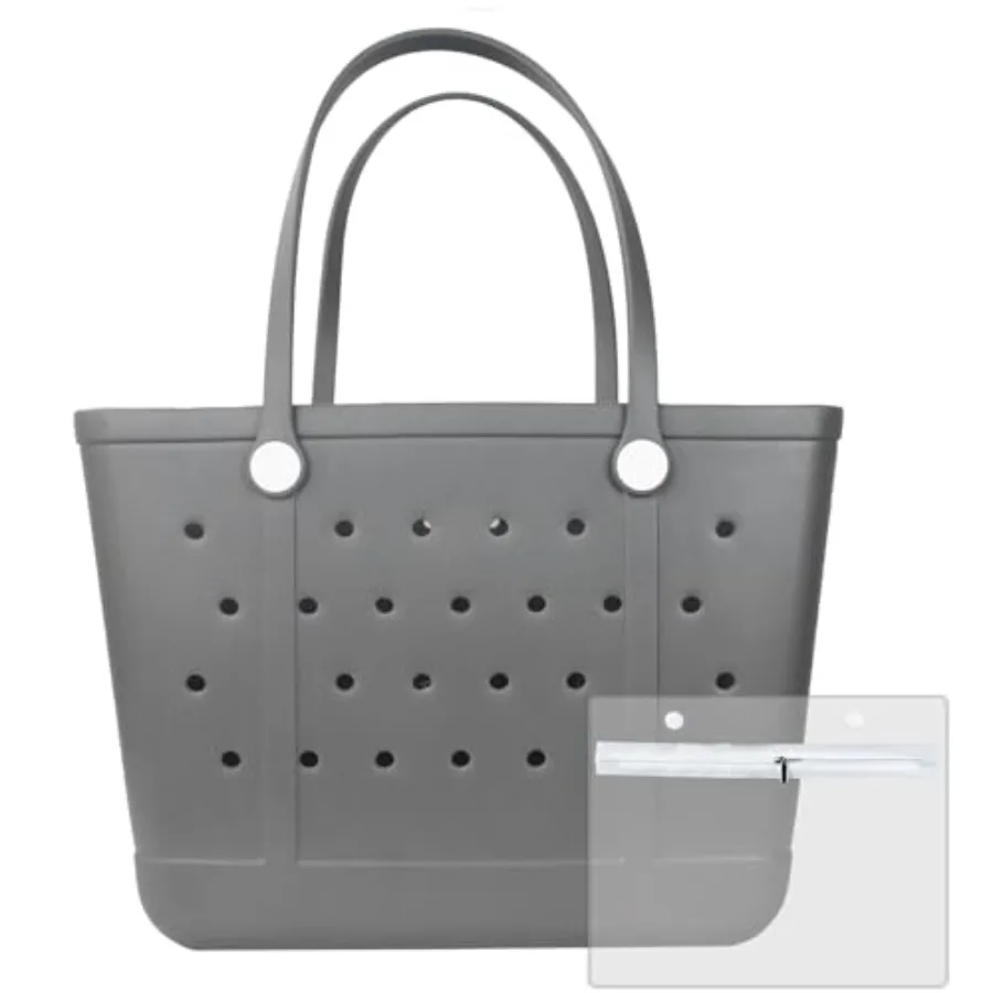 

Beach Bag Waterproof Beach Tote Rubber XL Tote Bag Washable and Durable Open Handbag for Boat Pool Sports