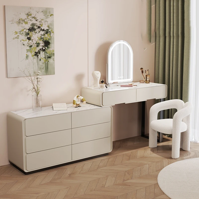 

Drawers Mobile White Dresser Table Make Up Set Corner Mirror Vanity Desk Modern Cabinet Mesa De Maquillaje Bedroom Furnitures